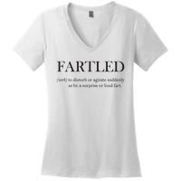 Fartled Funny Toilet Humor Women's V-Neck T-Shirt