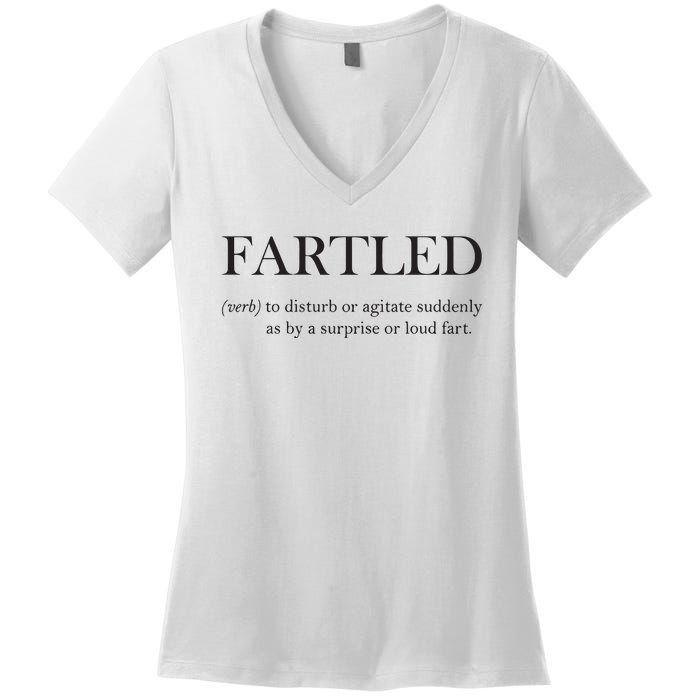 Fartled Funny Toilet Humor Women's V-Neck T-Shirt