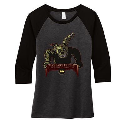 FazbearS Fright The Horror Attraction Women's Tri-Blend 3/4-Sleeve Raglan Shirt