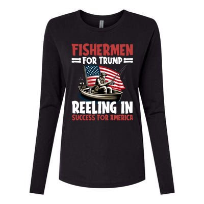 Fisher For Trump President Bass Fishing Election Trump Gift Womens Cotton Relaxed Long Sleeve T-Shirt