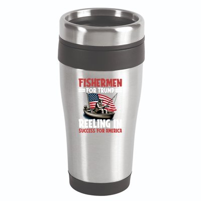 Fisher For Trump President Bass Fishing Election Trump Gift 16oz Travel Tumbler