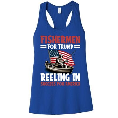 Fisher For Trump President Bass Fishing Election Trump Gift Women's Racerback Tank