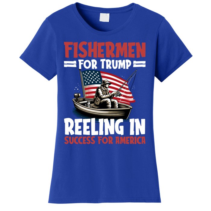 Fisher For Trump President Bass Fishing Election Trump Gift Women's T-Shirt