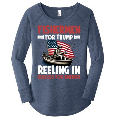 Fisher For Trump President Bass Fishing Election Trump Gift Women's Perfect Tri Tunic Long Sleeve Shirt