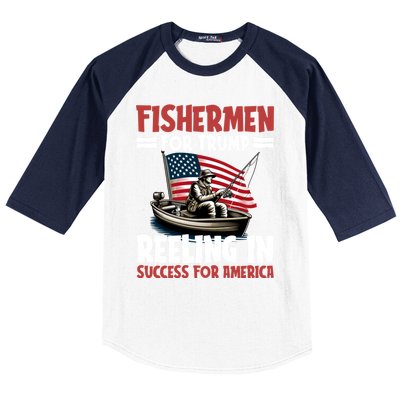 Fisher For Trump President Bass Fishing Election Trump Gift Baseball Sleeve Shirt