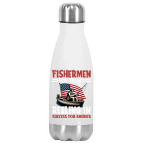 Fisher For Trump President Bass Fishing Election Trump Gift Stainless Steel Insulated Water Bottle