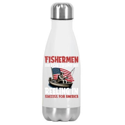 Fisher For Trump President Bass Fishing Election Trump Gift Stainless Steel Insulated Water Bottle