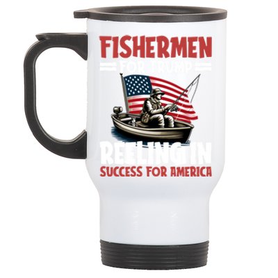 Fisher For Trump President Bass Fishing Election Trump Gift Stainless Steel Travel Mug