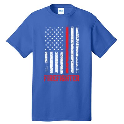 Firefighter Flag Thin Red Line Fire Fire Rescue Gift Tall T-Shirt