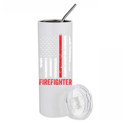 Firefighter Flag Thin Red Line Fire Fire Rescue Gift Stainless Steel Tumbler