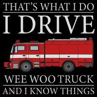 Funny Firefighter That's What I Do I Drive Wee Woo Truck Button