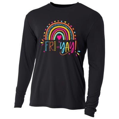 Friyay ! Funny Teacher Cooling Performance Long Sleeve Crew