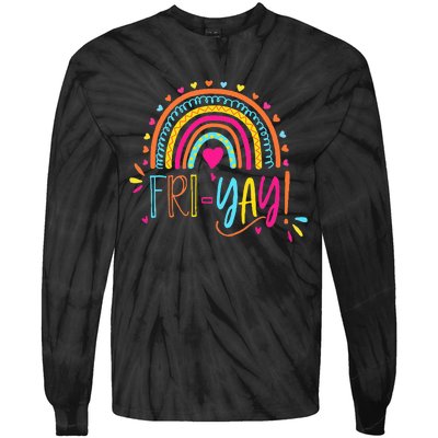 Friyay ! Funny Teacher Tie-Dye Long Sleeve Shirt