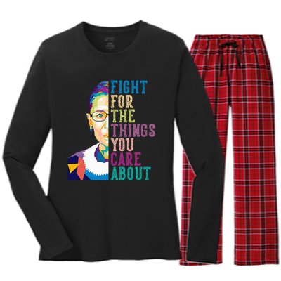 Fight For The Things You Care About Women's Long Sleeve Flannel Pajama Set 