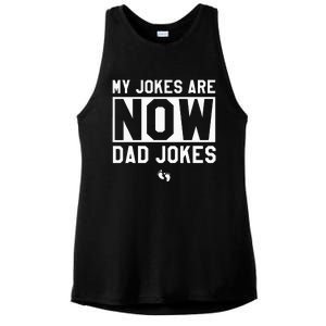 Funny First Time Dad Gifts For Men New Father Dad Jokes Ladies PosiCharge Tri-Blend Wicking Tank