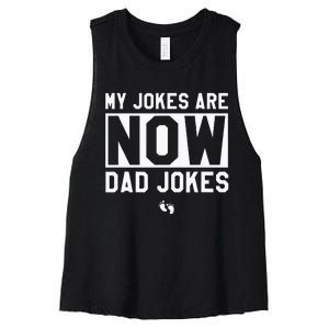 Funny First Time Dad Gifts For Men New Father Dad Jokes Women's Racerback Cropped Tank