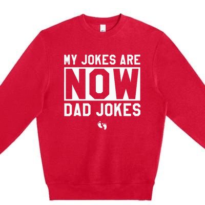 Funny First Time Dad Gifts For Men New Father Dad Jokes Premium Crewneck Sweatshirt