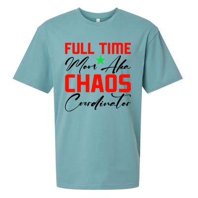 Funny Full Time Mom Aka Chaos Coordinator Graphic Sueded Cloud Jersey T-Shirt