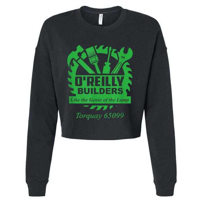 Funny Fawlty Towers, Basil Fawlty, O'Reilly Builders Parody Cropped Pullover Crew