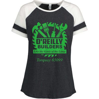 Funny Fawlty Towers, Basil Fawlty, O'Reilly Builders Parody Enza Ladies Jersey Colorblock Tee