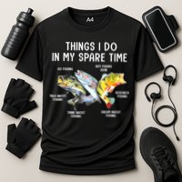 Funny Fishing Things I Do In My Spare Time Fishing Pole Gifts Cooling Performance Crew T-Shirt