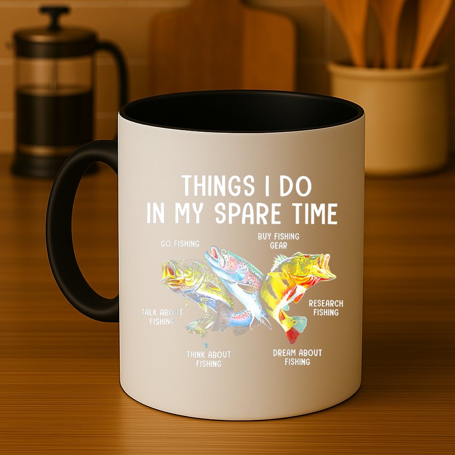 Funny Fishing Things I Do In My Spare Time Fishing Pole Gifts Mug
