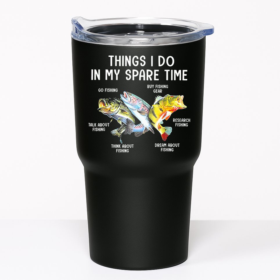 Funny Fishing Things I Do In My Spare Time Fishing Pole Gifts Tumbler