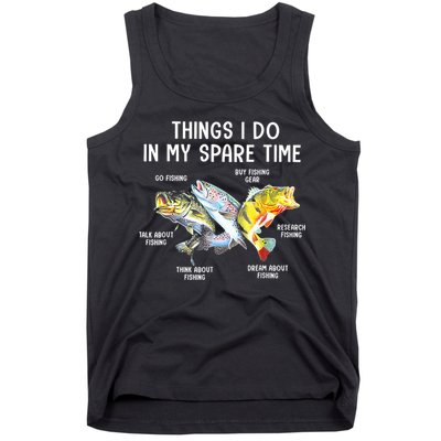 Funny Fishing Things I Do In My Spare Time Fishing Pole Gifts Tank Top
