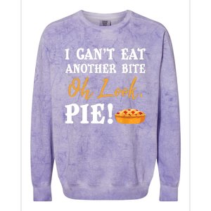 Funny Family Thanksgiving I Can't Eat Another Bite Oh Look Pie Shirt Colorblast Crewneck Sweatshirt