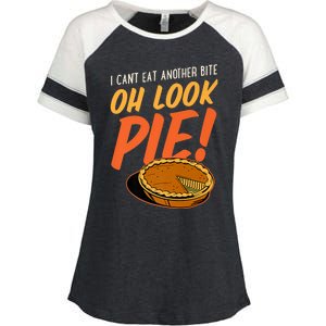 Funny Family Thanksgiving I Can't Eat Another Bite Oh Look Pie Shirt Enza Ladies Jersey Colorblock Tee