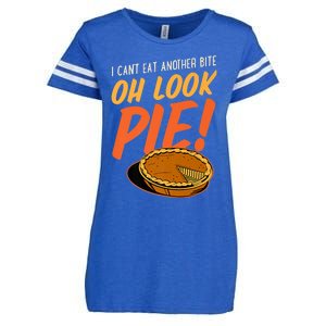 Funny Family Thanksgiving I Can't Eat Another Bite Oh Look Pie Shirt Enza Ladies Jersey Football T-Shirt