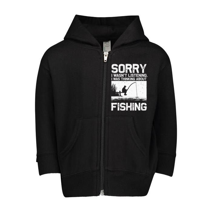 Fishing For  Trout Bass Fisherman Vacation Toddler Zip Fleece Hoodie