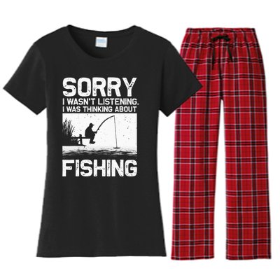 Fishing For  Trout Bass Fisherman Vacation Women's Flannel Pajama Set