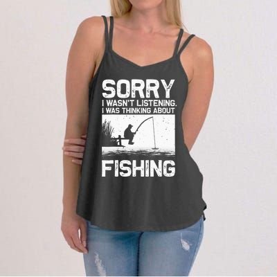 Fishing For  Trout Bass Fisherman Vacation Women's Strappy Tank