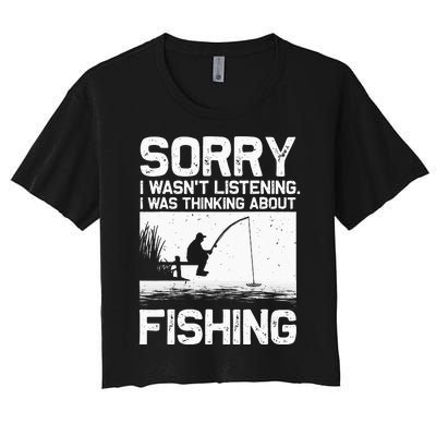 Fishing For  Trout Bass Fisherman Vacation Women's Crop Top Tee