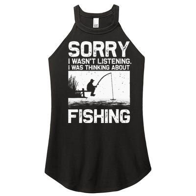 Fishing For  Trout Bass Fisherman Vacation Women’s Perfect Tri Rocker Tank