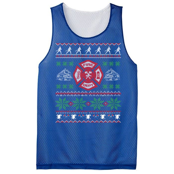 Firefighter Fire Ugly Christmas Style Gift Mesh Reversible Basketball Jersey Tank