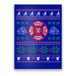 Firefighter Fire Ugly Christmas Style Gift Poster