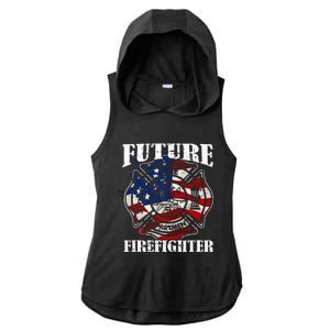 Future Firefighter Usa Flag Theme For Birthday Ladies PosiCharge Tri-Blend Wicking Draft Hoodie Tank