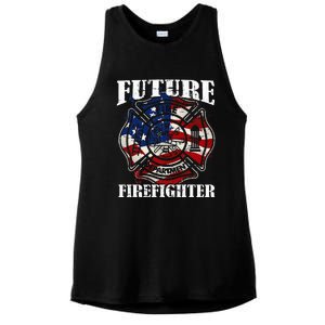 Future Firefighter Usa Flag Theme For Birthday Ladies PosiCharge Tri-Blend Wicking Tank