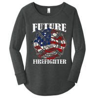 Future Firefighter Usa Flag Theme For Birthday Women's Perfect Tri Tunic Long Sleeve Shirt