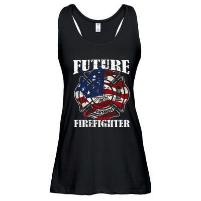 Future Firefighter Usa Flag Theme For Birthday Ladies Essential Flowy Tank