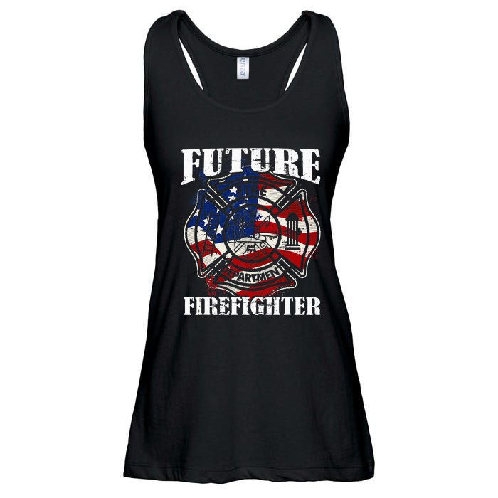 Future Firefighter Usa Flag Theme For Birthday Ladies Essential Flowy Tank