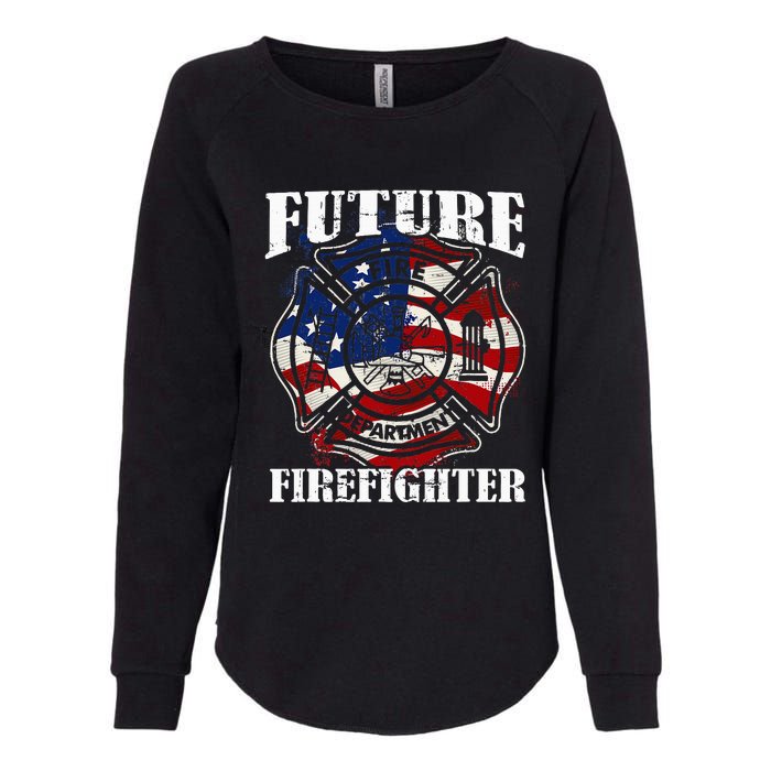 Future Firefighter Usa Flag Theme For Birthday Womens California Wash Sweatshirt