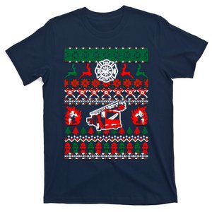 Firefighter Fireman Ugly Christmas T-Shirt