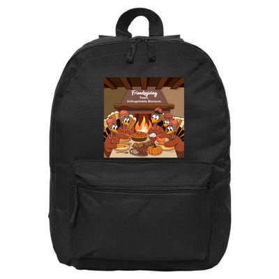 Friendsgiving Feast Unforgettable Moments Happy Turkeys Happy Thanksgiving 16 in Basic Backpack