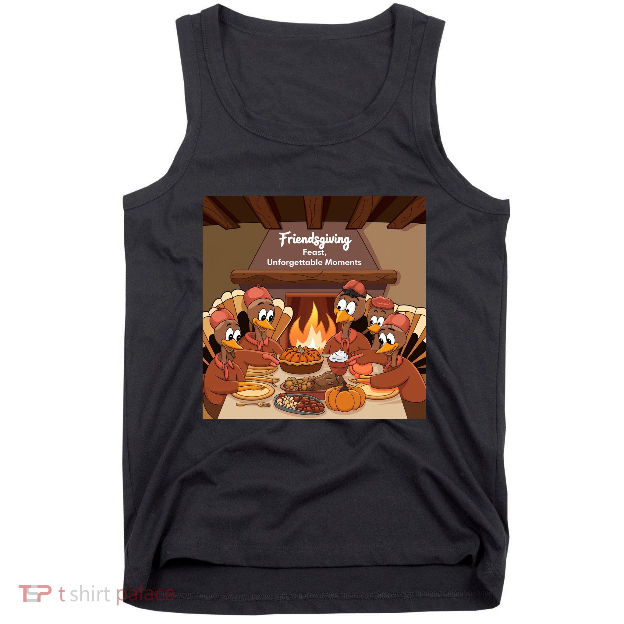 Friendsgiving Feast Unforgettable Moments Happy Turkeys Happy Thanksgiving Tank Top