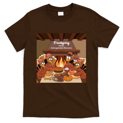 Friendsgiving Feast Unforgettable Moments Happy Turkeys Happy Thanksgiving T-Shirt