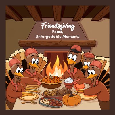 Friendsgiving Feast Unforgettable Moments Happy Turkeys Happy Thanksgiving T-Shirt