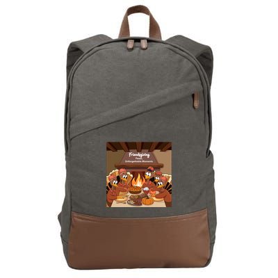 Friendsgiving Feast Unforgettable Moments Happy Turkeys Happy Thanksgiving Cotton Canvas Backpack